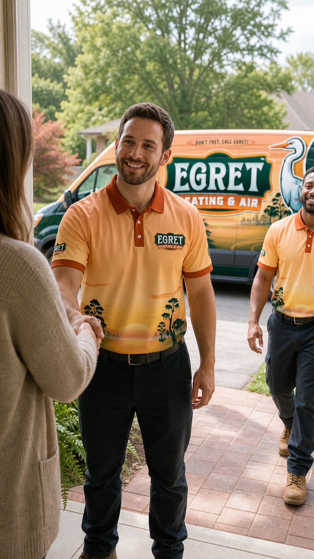 Egret heating and air service consultation for New Orleans homes.