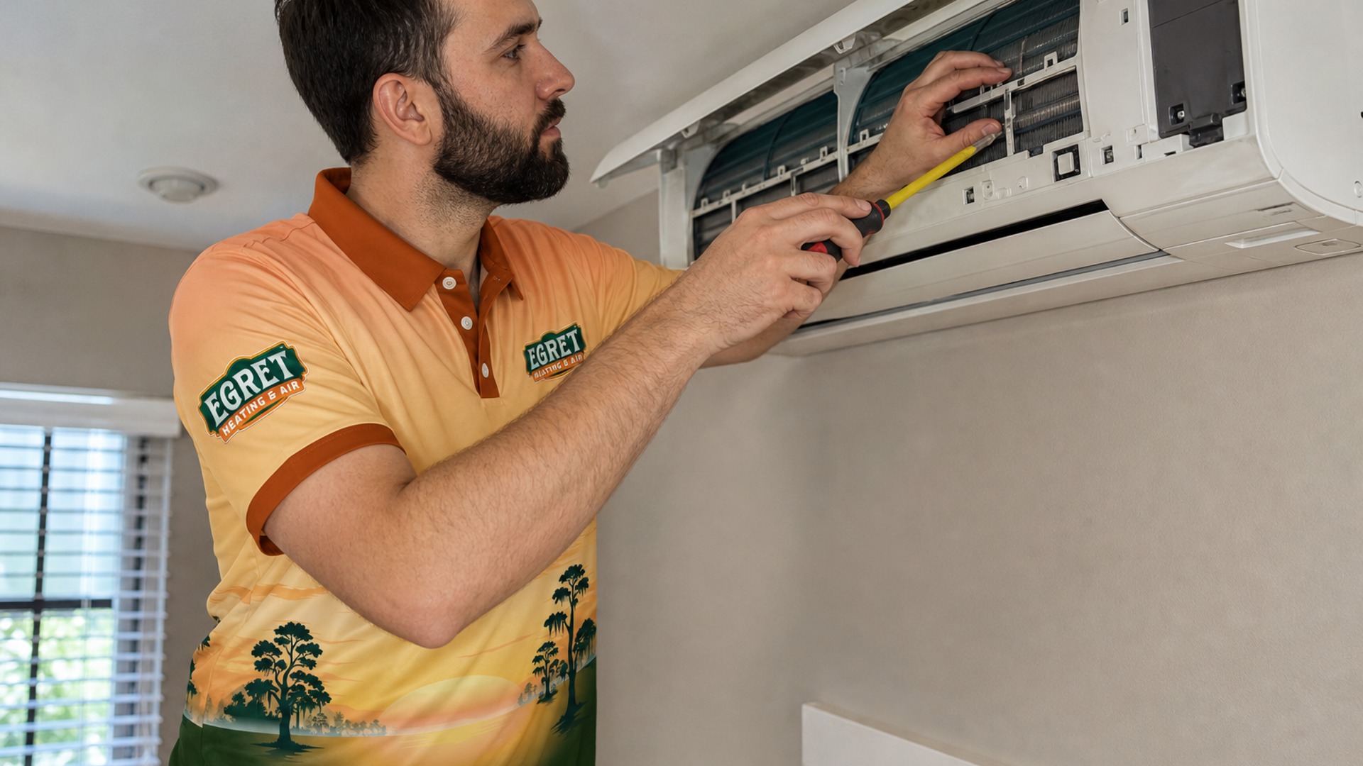 Egret air handler service for a Plaquemines Parish HVAC system.
